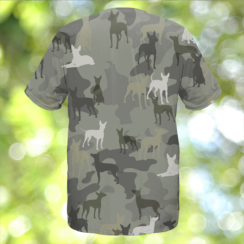 American Hairless Terrier Camo T-Shirt