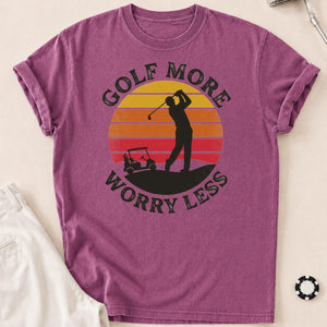Golf More Worry Less Sunset Silhouette