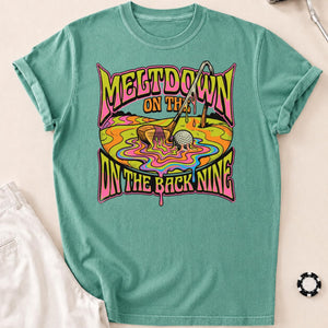 Meltdown On The Back Nine Golf Tee