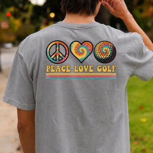 Peace Love Golf Tie Dye