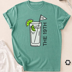 The 19th Hole Line Art Golf Tee