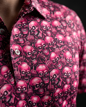 The Pink Skull Mood Polo Golf Polo