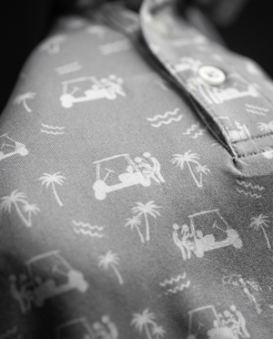 Back Nine Action Polo Grey Golf Polo