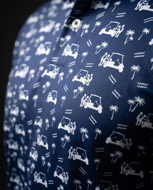 Back Nine Action Polo Navy Golf Polo