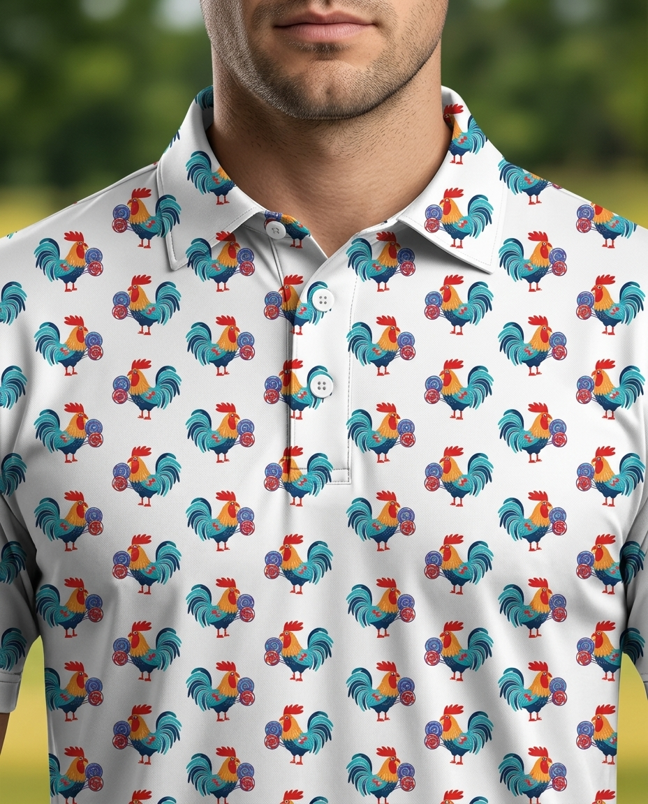 Cock-a-Pop Polo-White