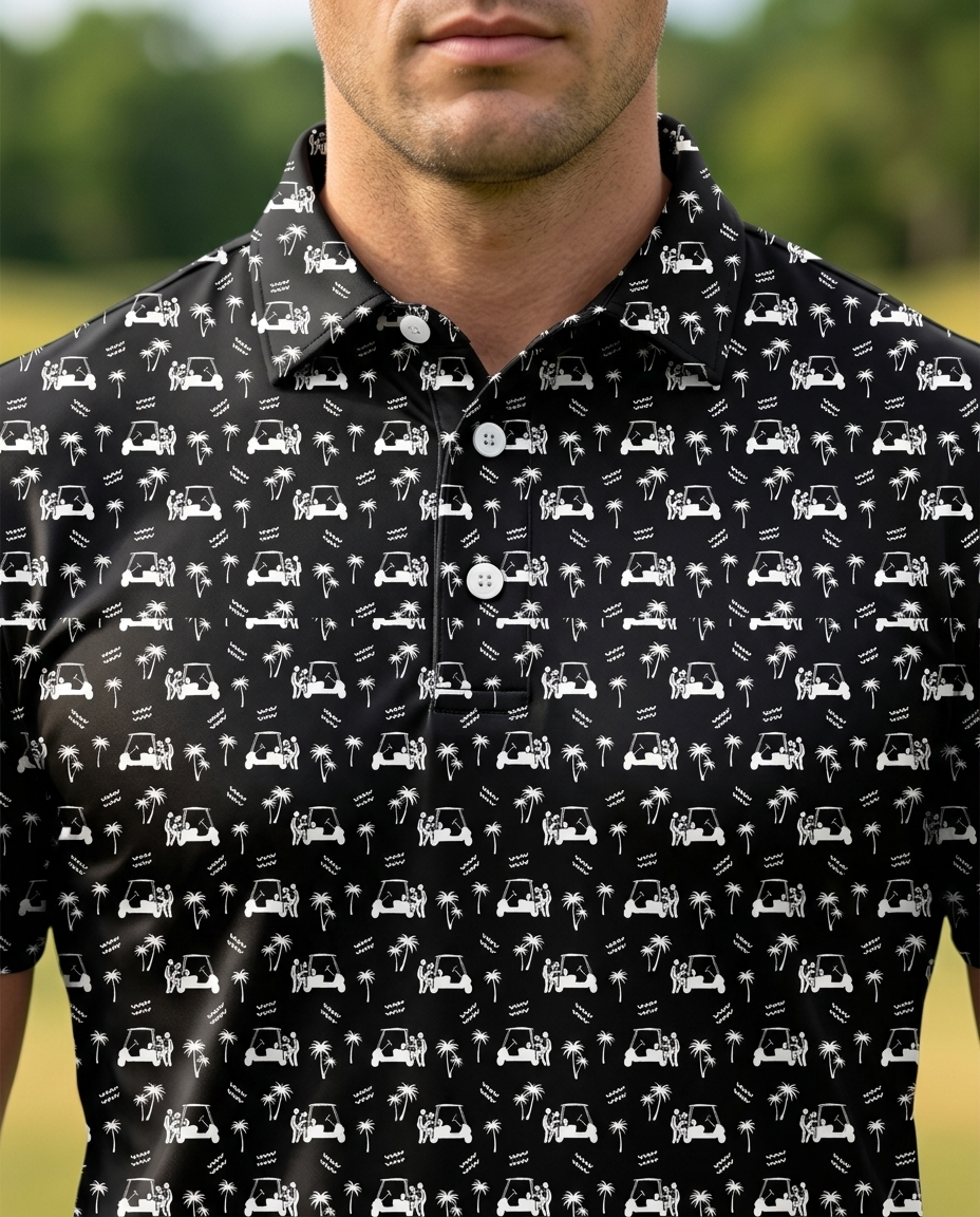 Back Nine Action Polo-Black