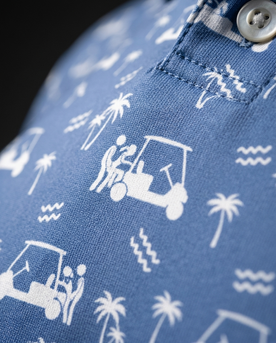 Back Nine Action Polo-Blue