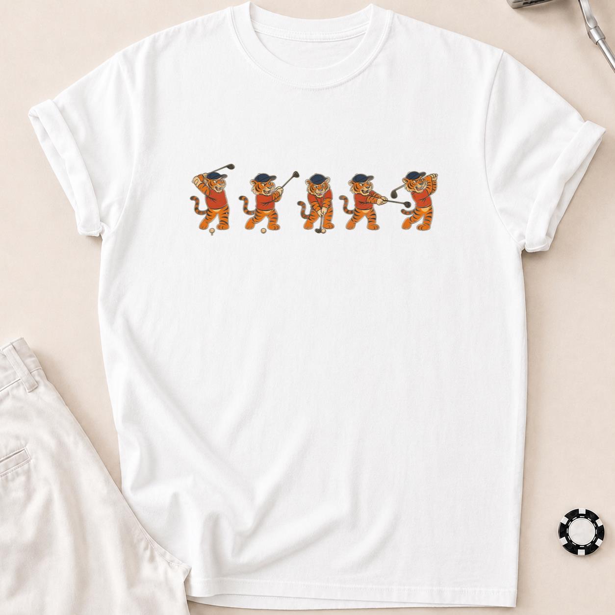 Roar & Fore Tiger Golf Tee T-Shirt - White