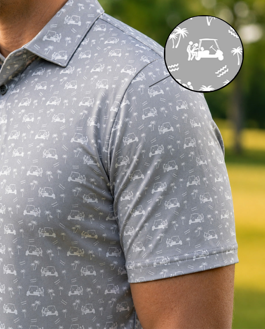 Back Nine Action Polo Grey