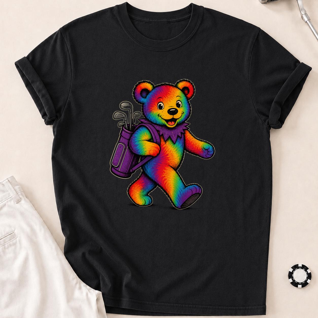 Bearly on Time Golf Tee T-Shirt - Black