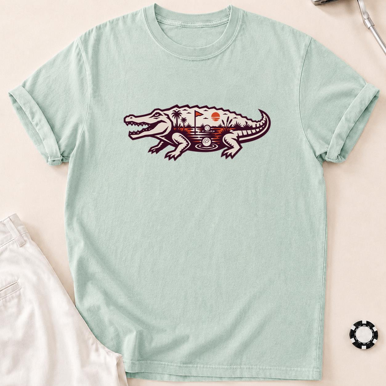 Putt You Later, Alligator Golf Tee T-Shirt - Bay