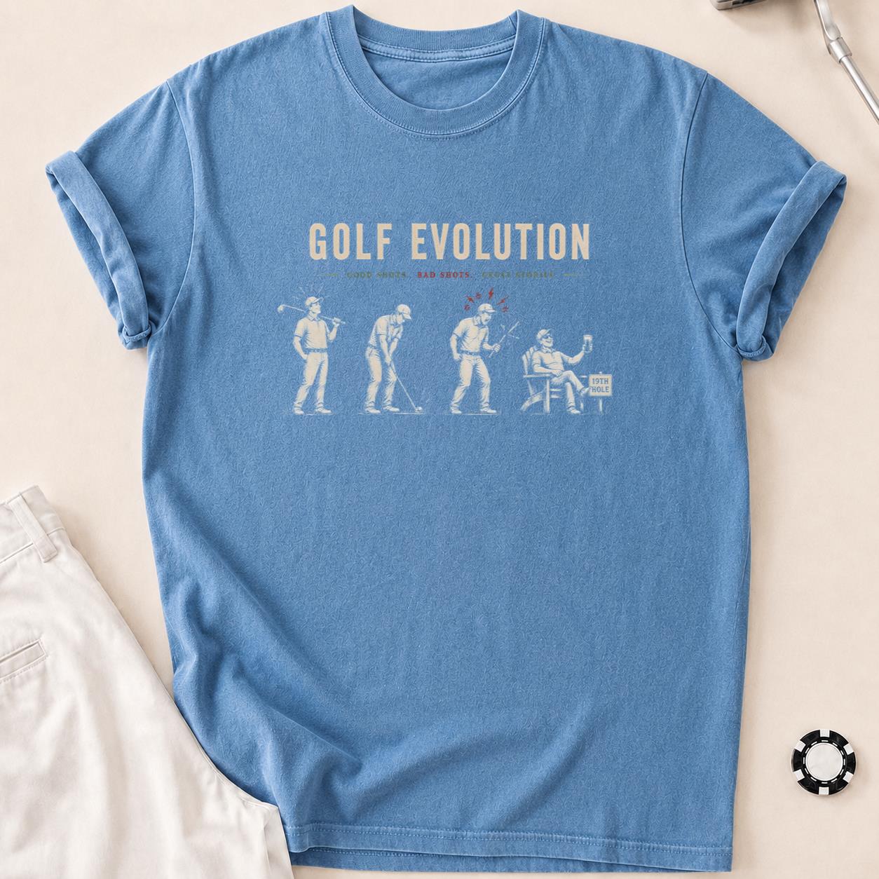Golf Evolution T-Shirt - Blue Jean