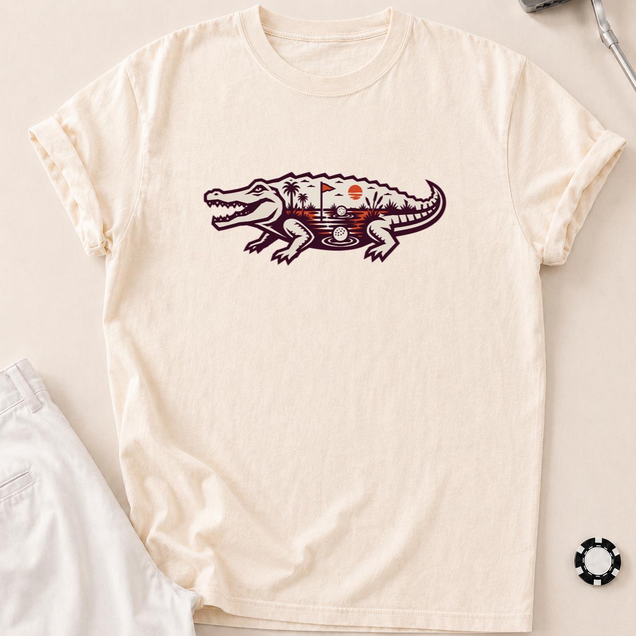 Putt You Later, Alligator Golf Tee T-Shirt - Ivory