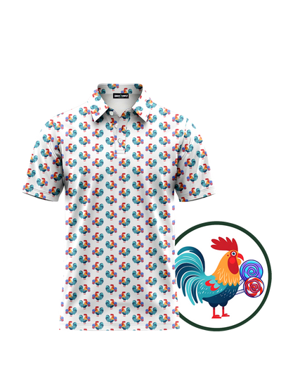 Vanilla Rooster Lollipop Polo/White