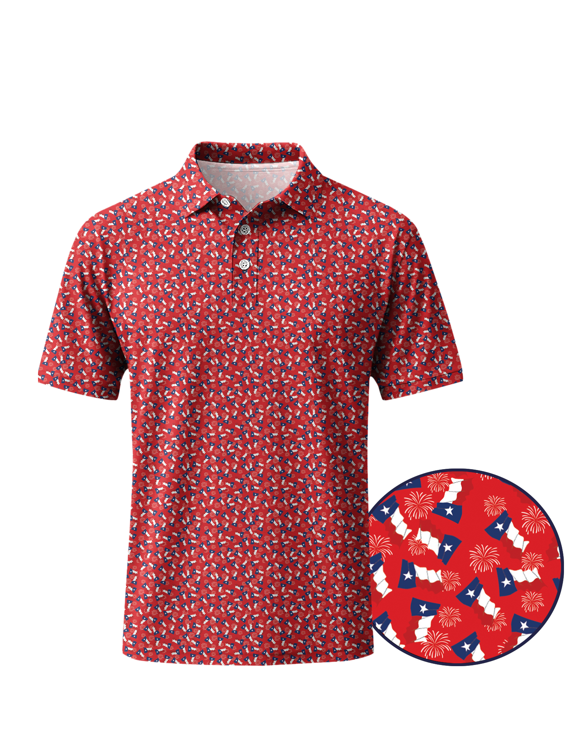 Texas Red Star Stretch Polo