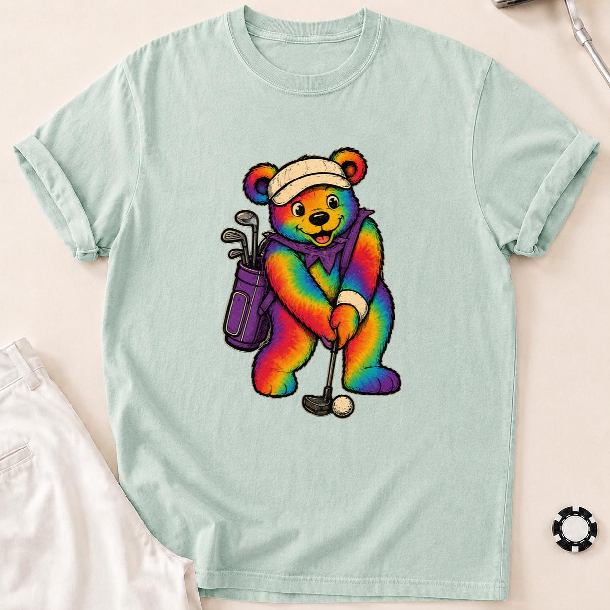 Bearly Made the Putt Golf Tee T-Shirt - Bay