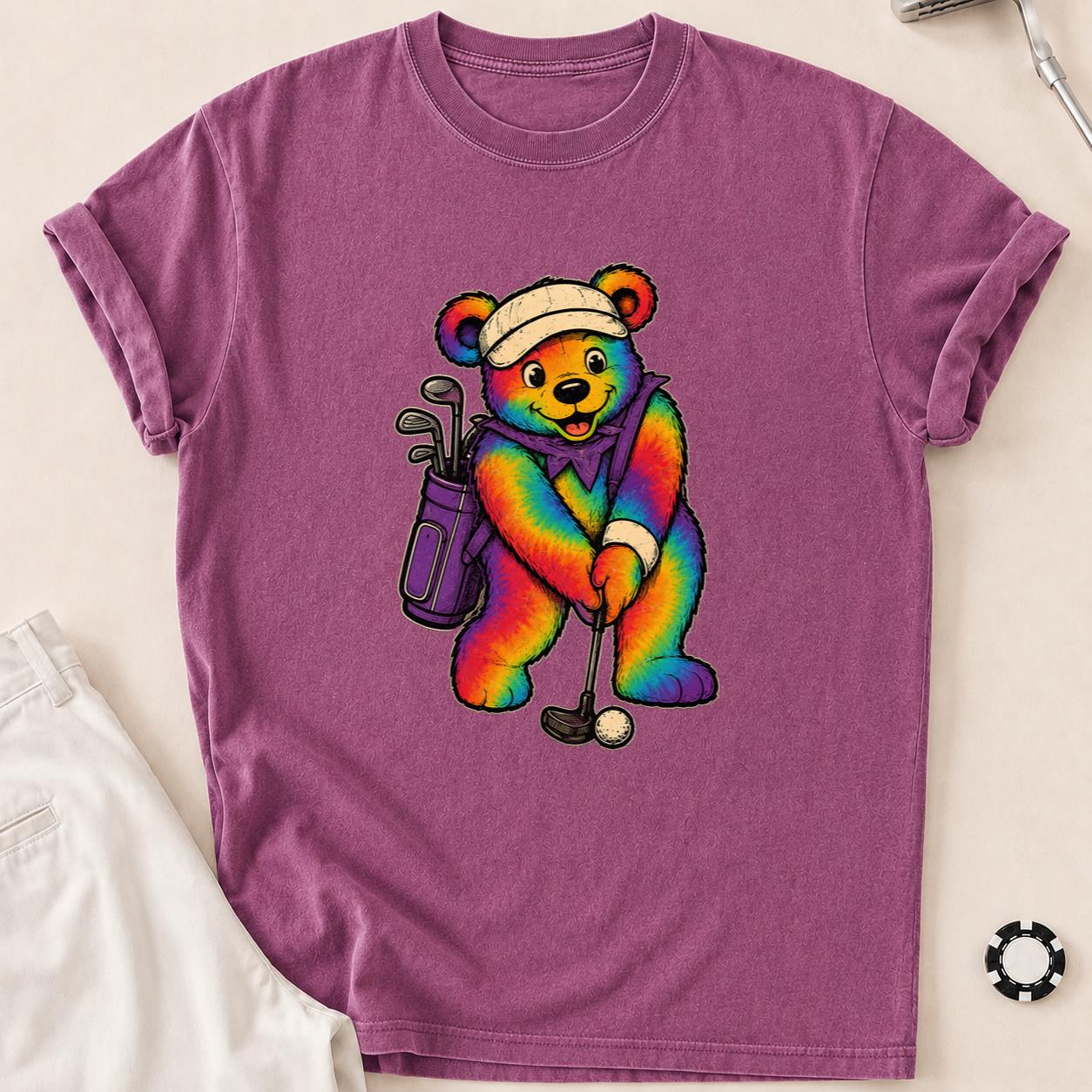 Bearly Made the Putt Golf Tee T-Shirt - Berry