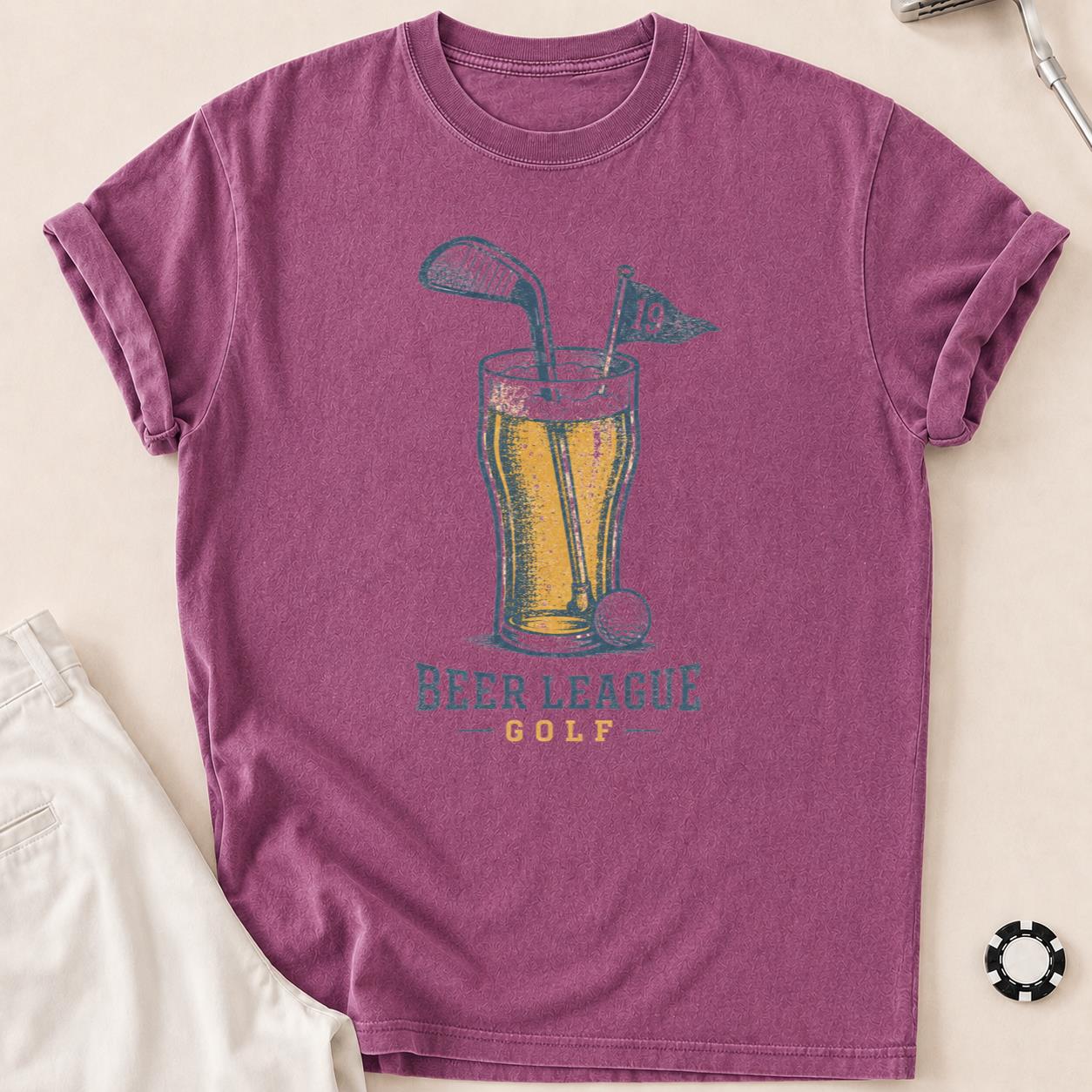 Beer League Golf T-Shirt - Berry