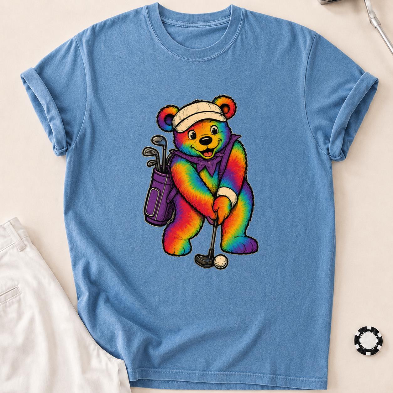 Bearly Made the Putt Golf Tee T-Shirt - Blue Jean