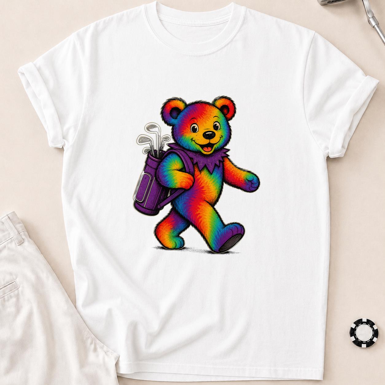 Bearly on Time Golf Tee T-Shirt - White
