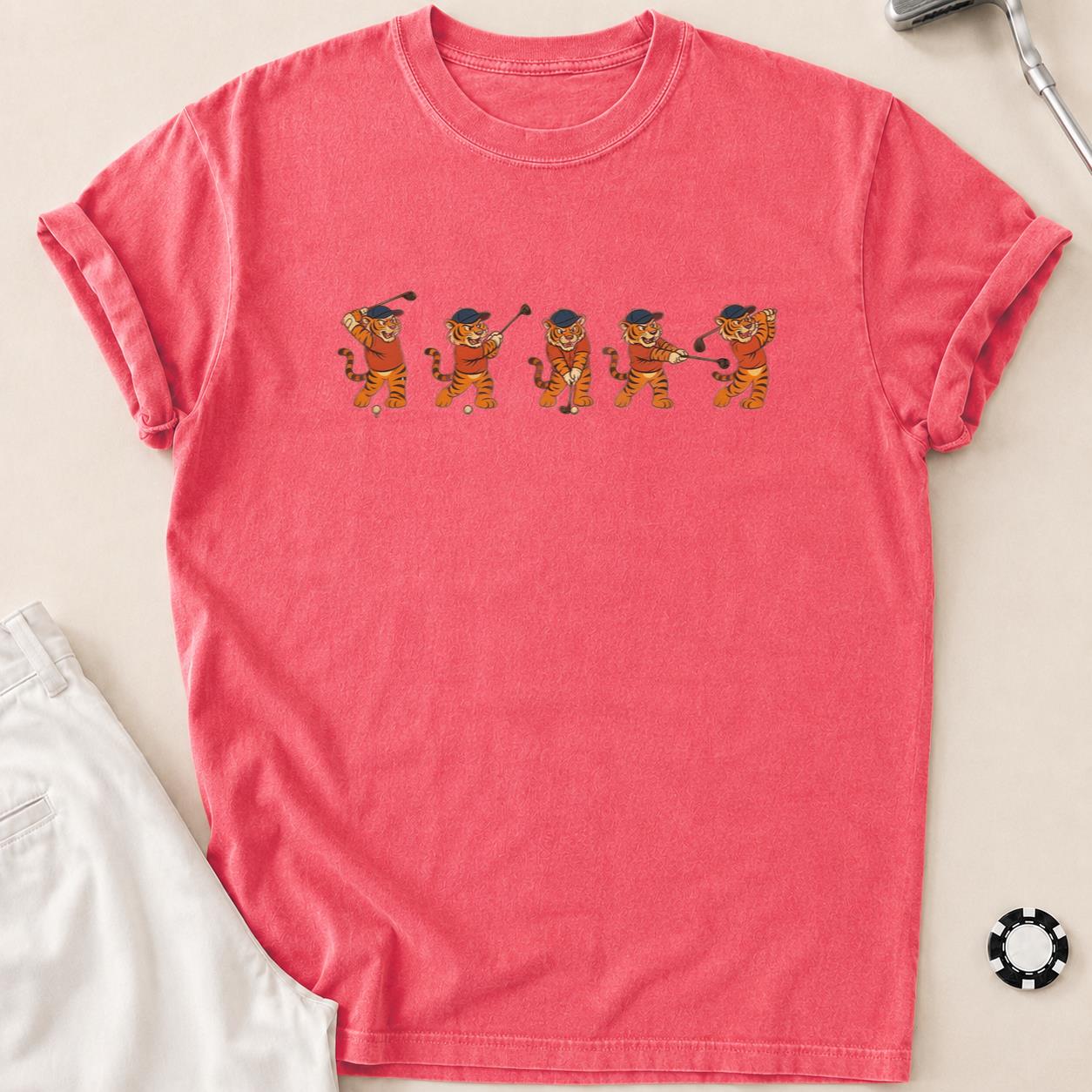 Roar & Fore Tiger Golf Tee T-Shirt - Watermelon