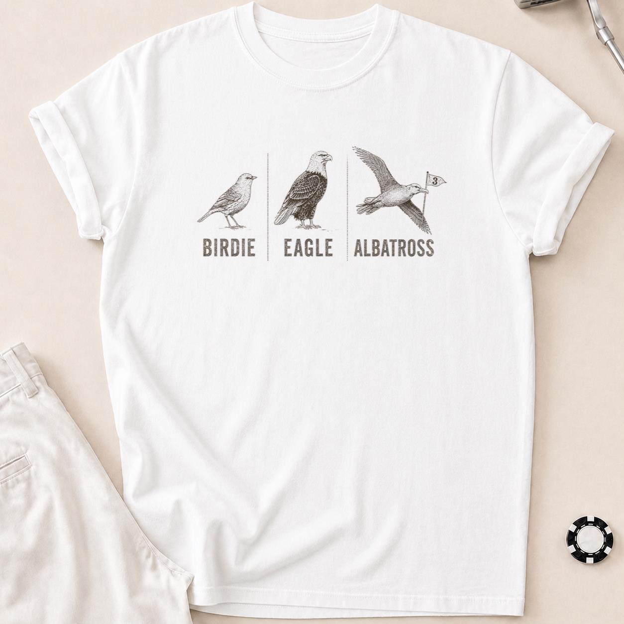 Birds of a Feather Golf Score Tee T-Shirt - White