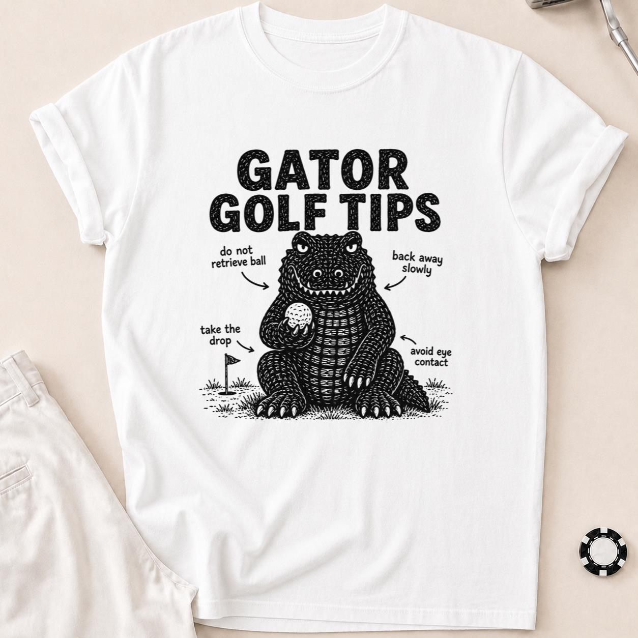 Gator Golf Tips T-Shirt - White