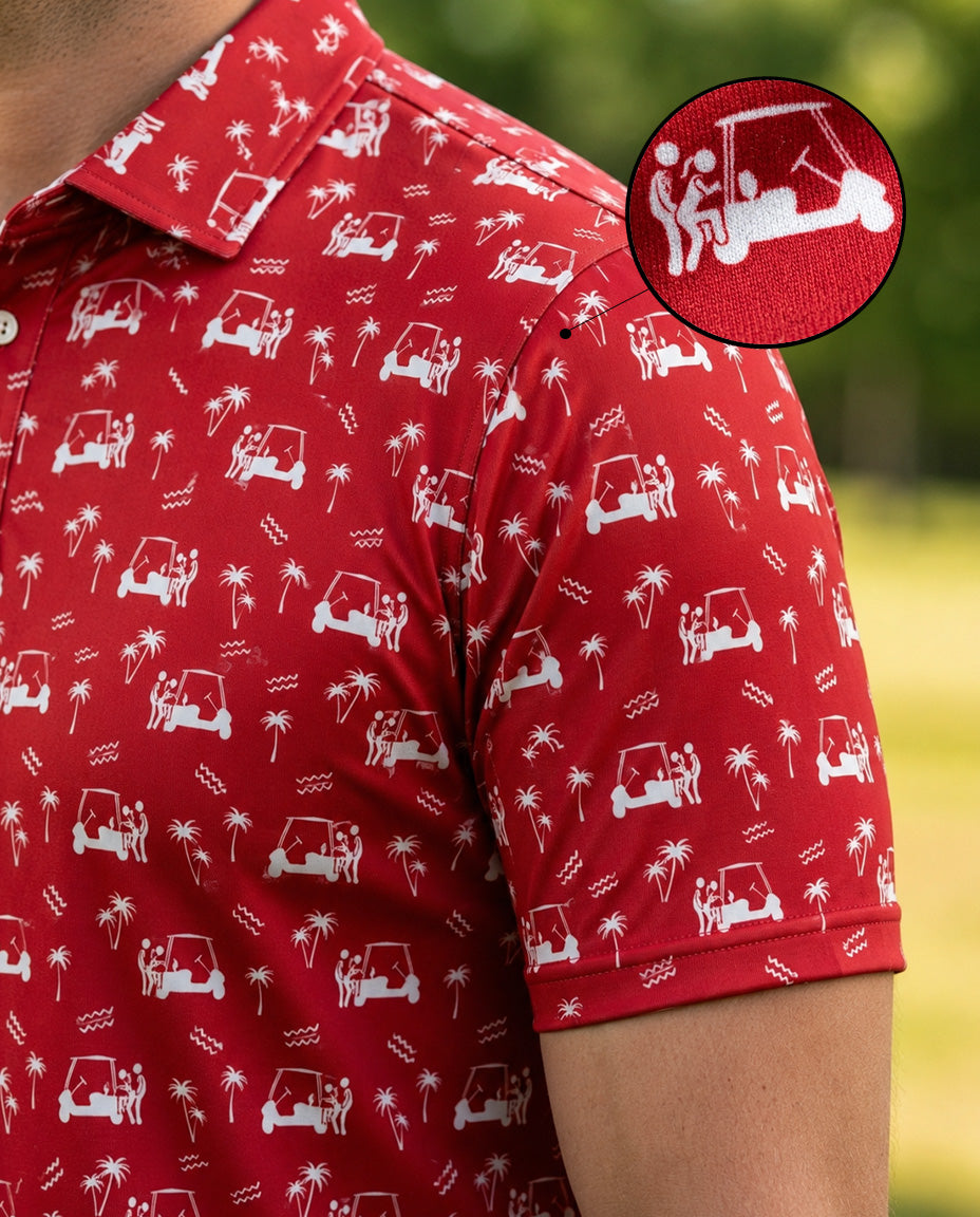 Back Nine Action Polo Red