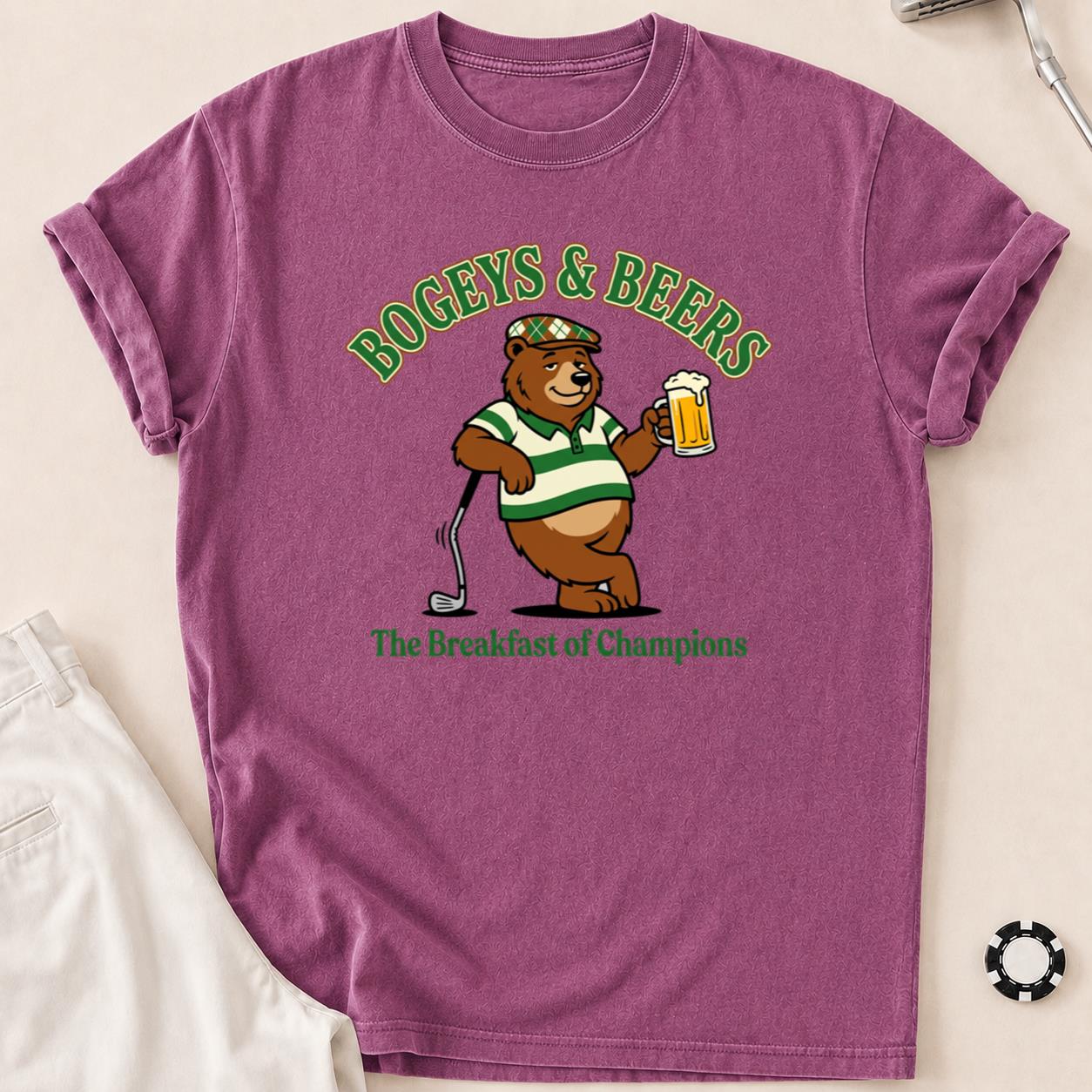 Bogeys, Beers & Bear Necessities Golf Tee