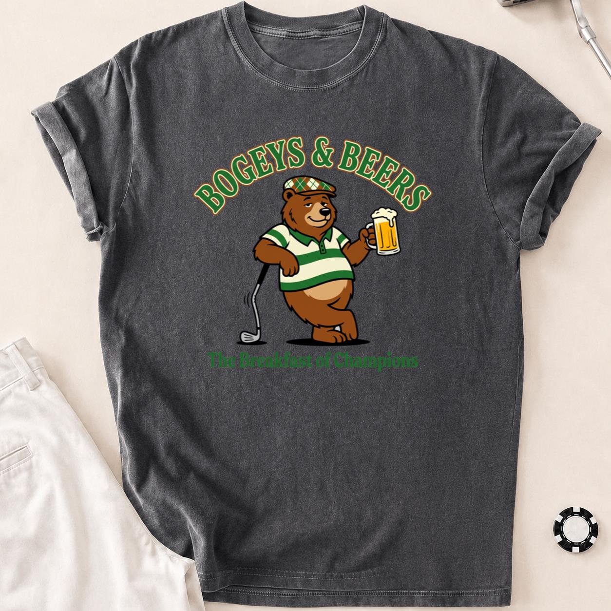 Bogeys, Beers & Bear Necessities Golf Tee