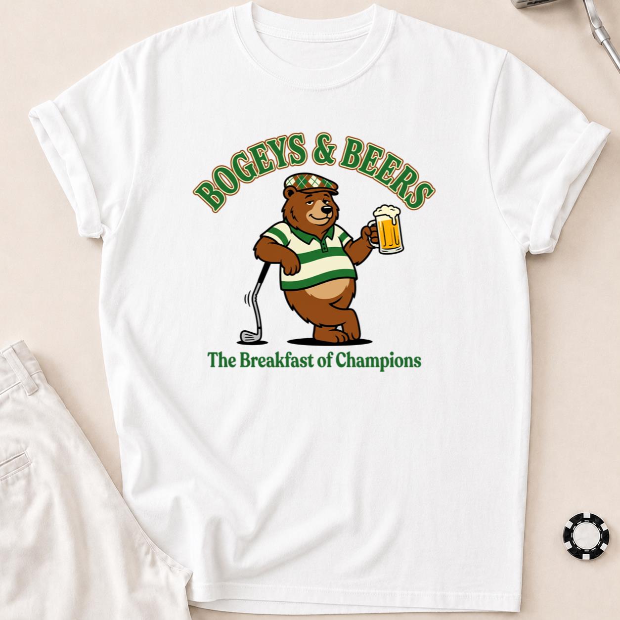 Bogeys, Beers & Bear Necessities Golf Tee