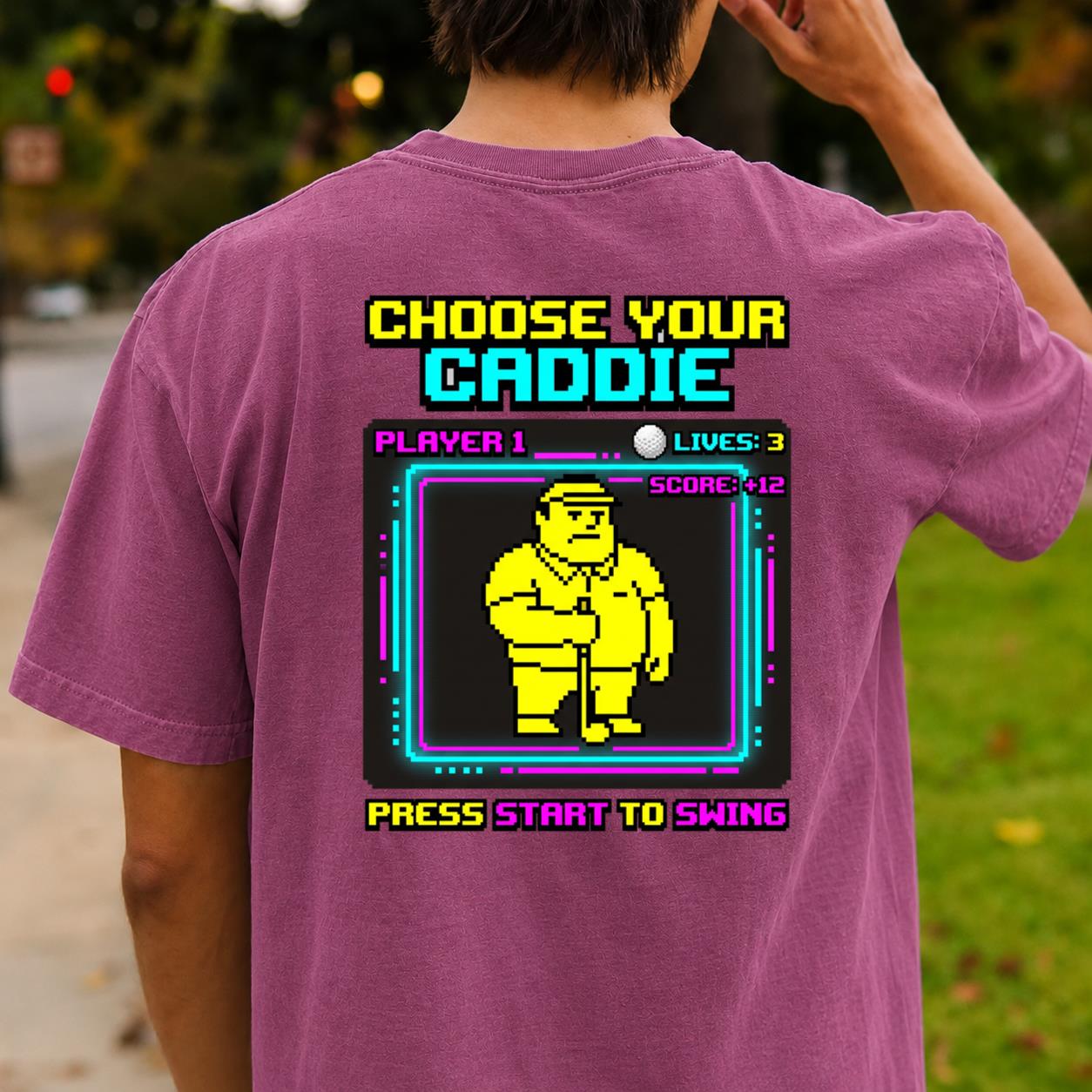 Choose Your Caddie Player 1 Retro Arcade Golf