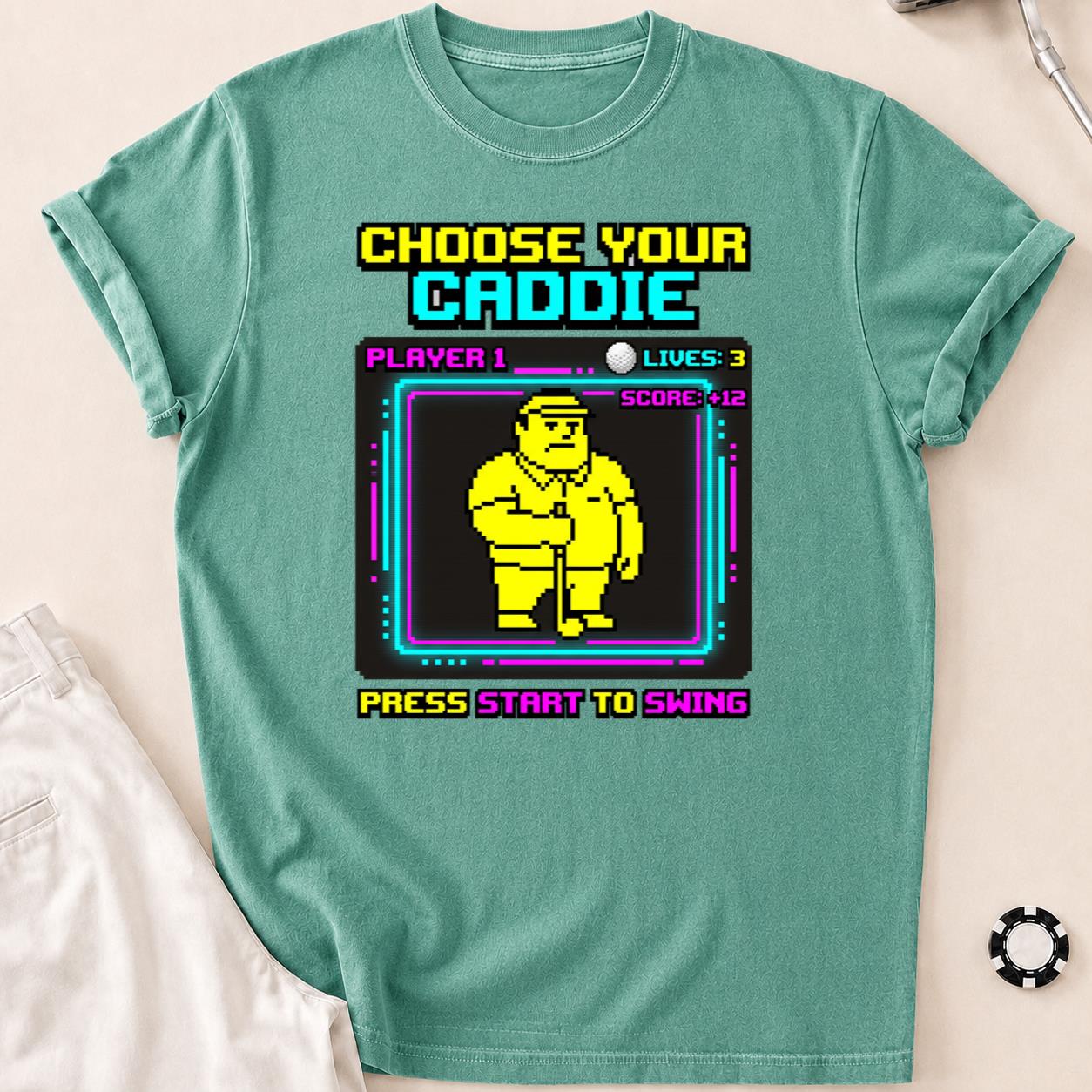 Choose Your Caddie Player 1 Retro Arcade Golf