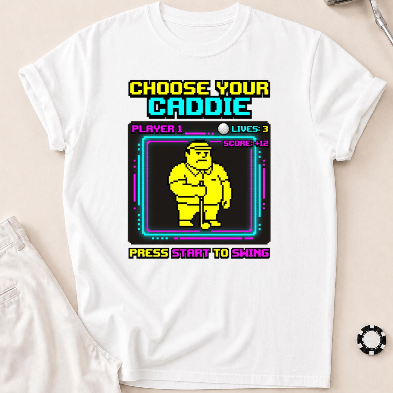 Choose Your Caddie Player 1 Retro Arcade Golf