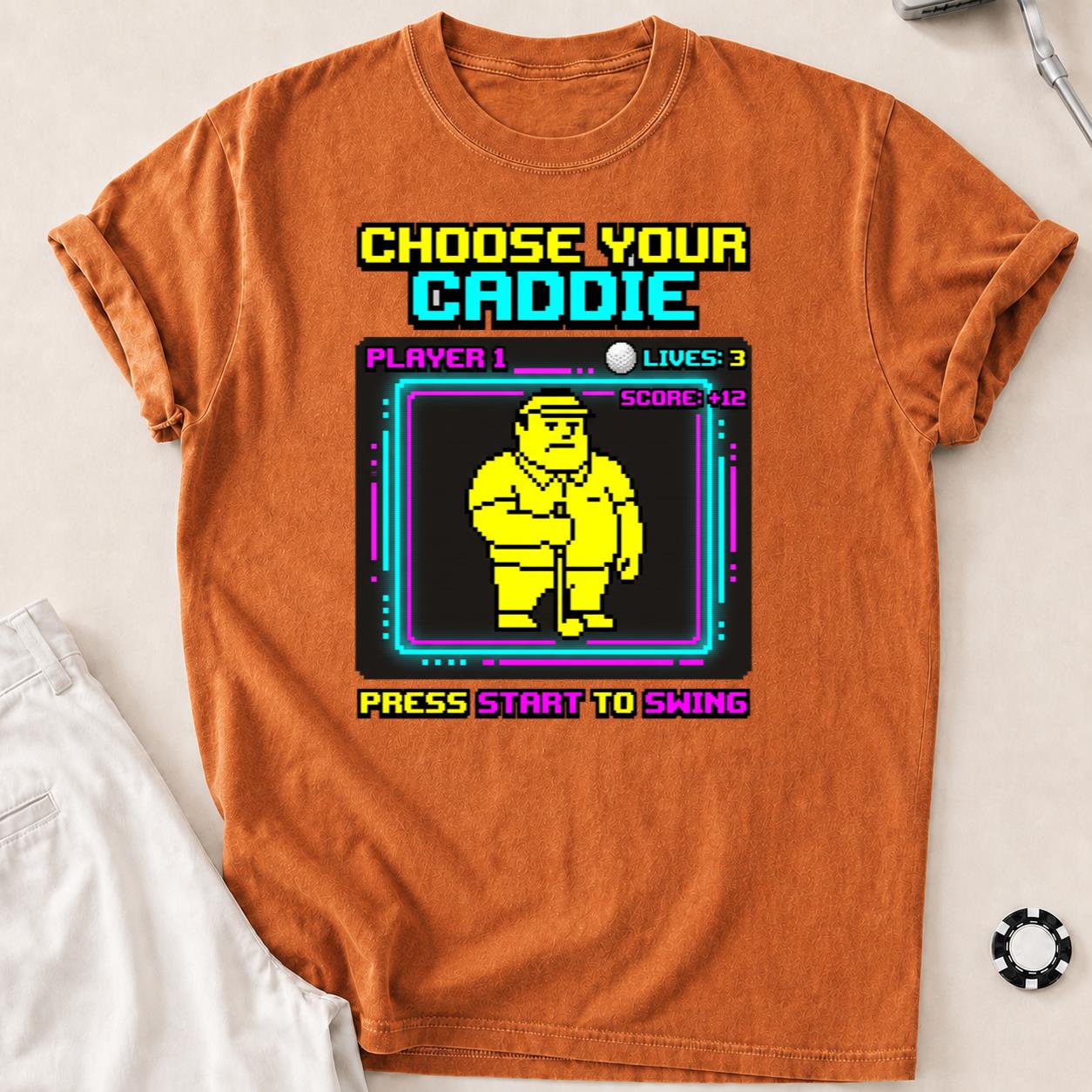 Choose Your Caddie Player 1 Retro Arcade Golf