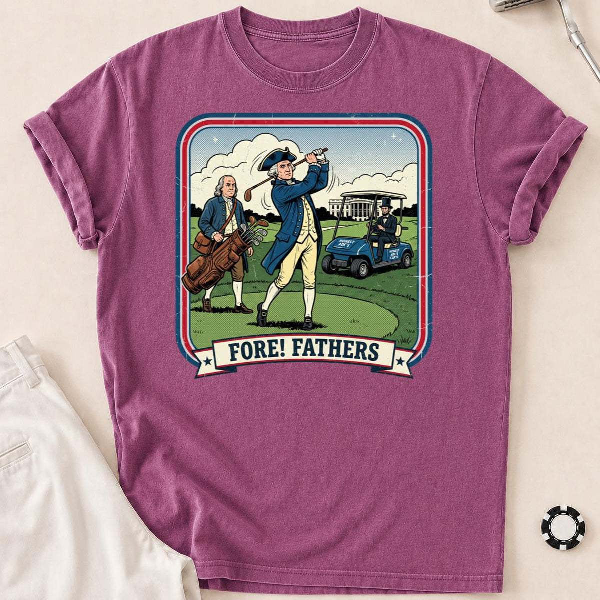 Fore Fathers Funny Golf Tee