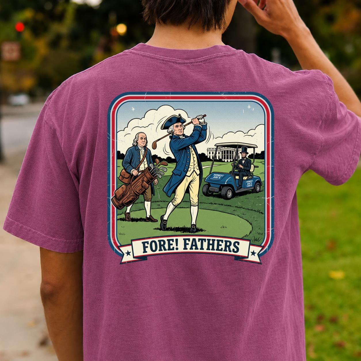 Fore Fathers Funny Golf Tee
