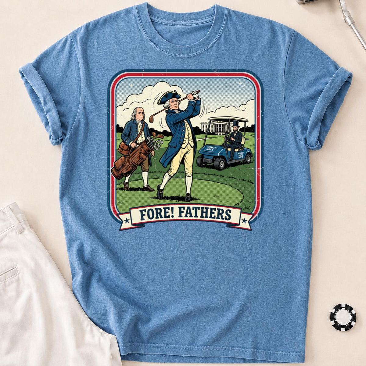 Fore Fathers Funny Golf Tee