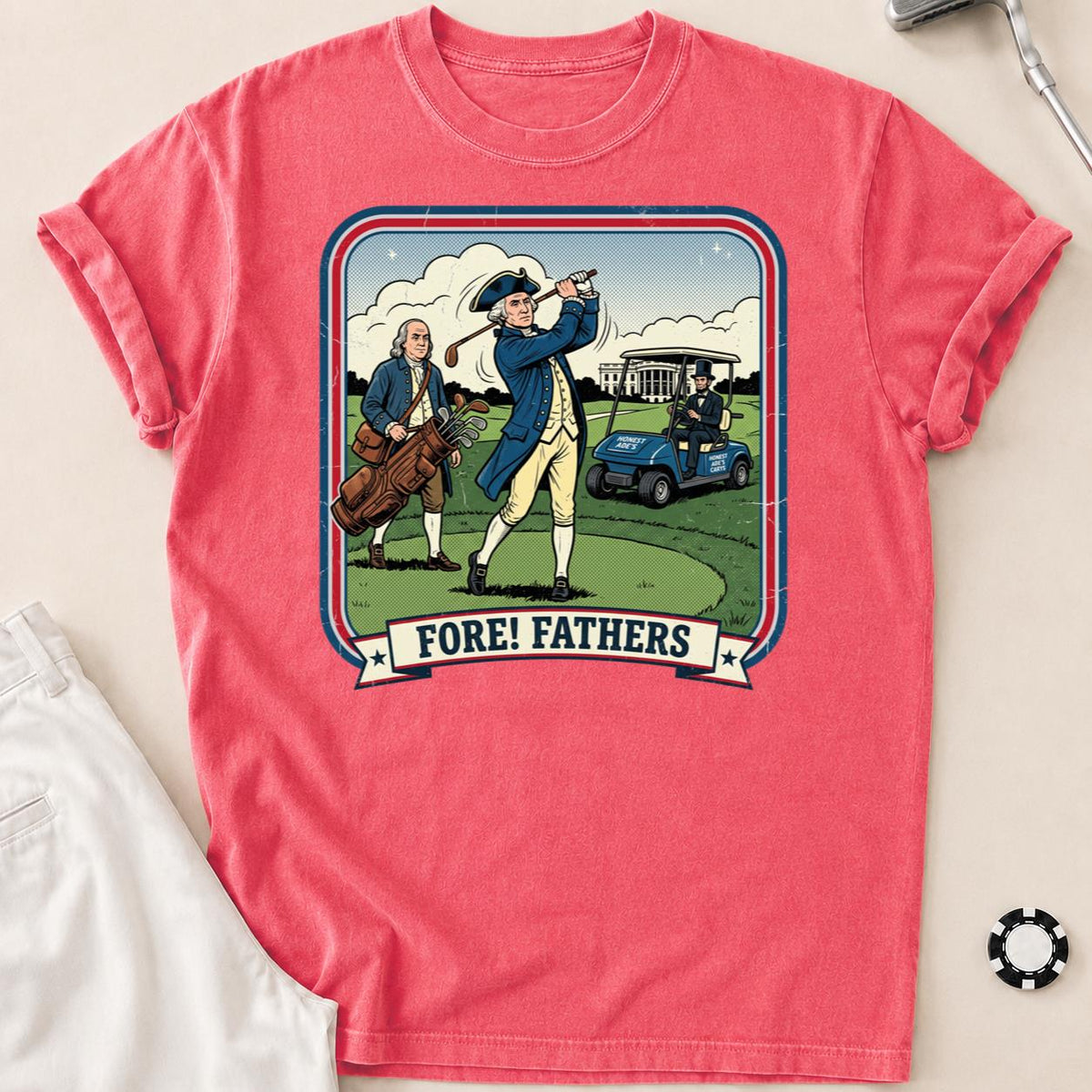 Fore Fathers Funny Golf Tee