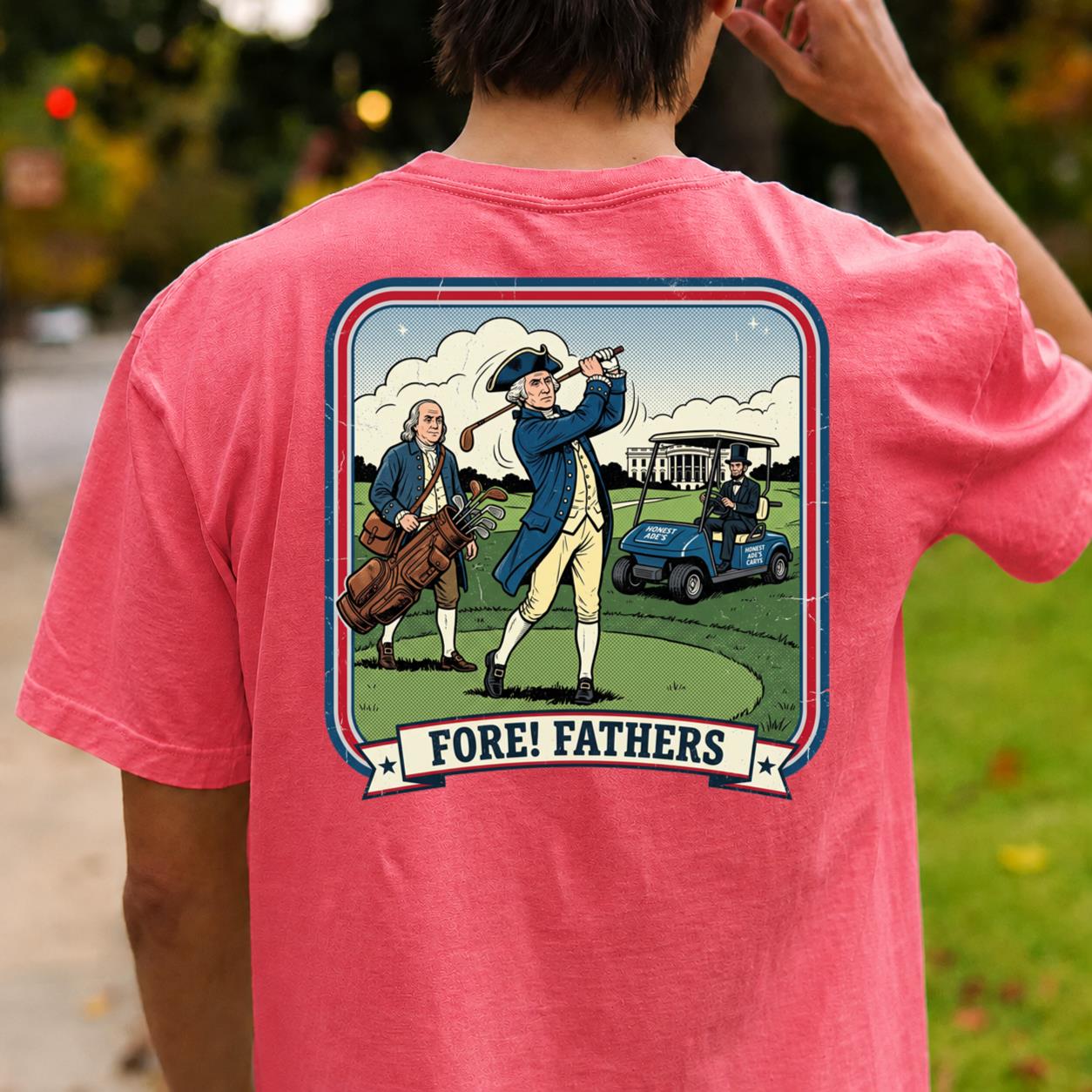Fore Fathers Funny Golf Tee