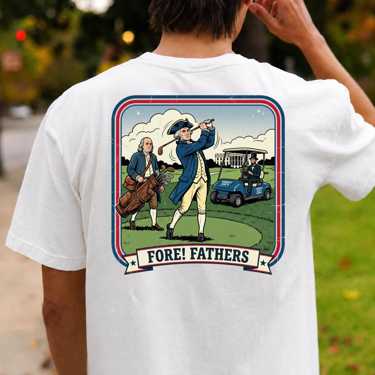 Fore Fathers Funny Golf Tee
