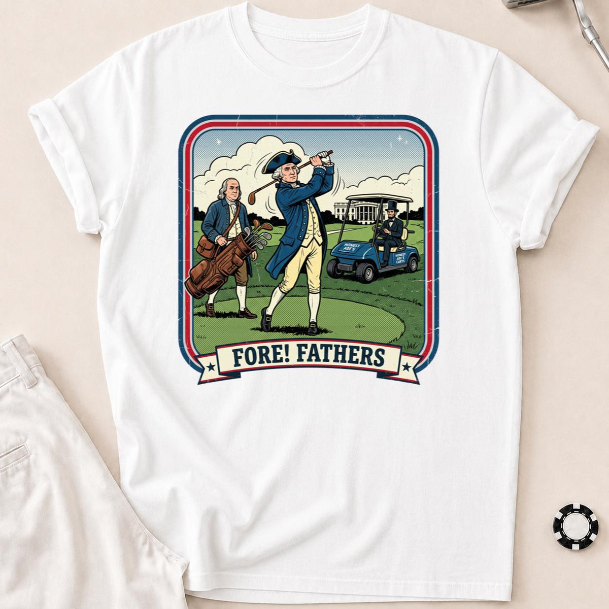 Fore Fathers Funny Golf Tee