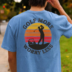 Golf More Worry Less Sunset Silhouette