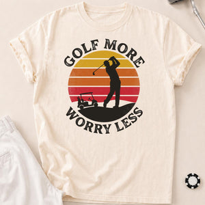 Golf More Worry Less Sunset Silhouette