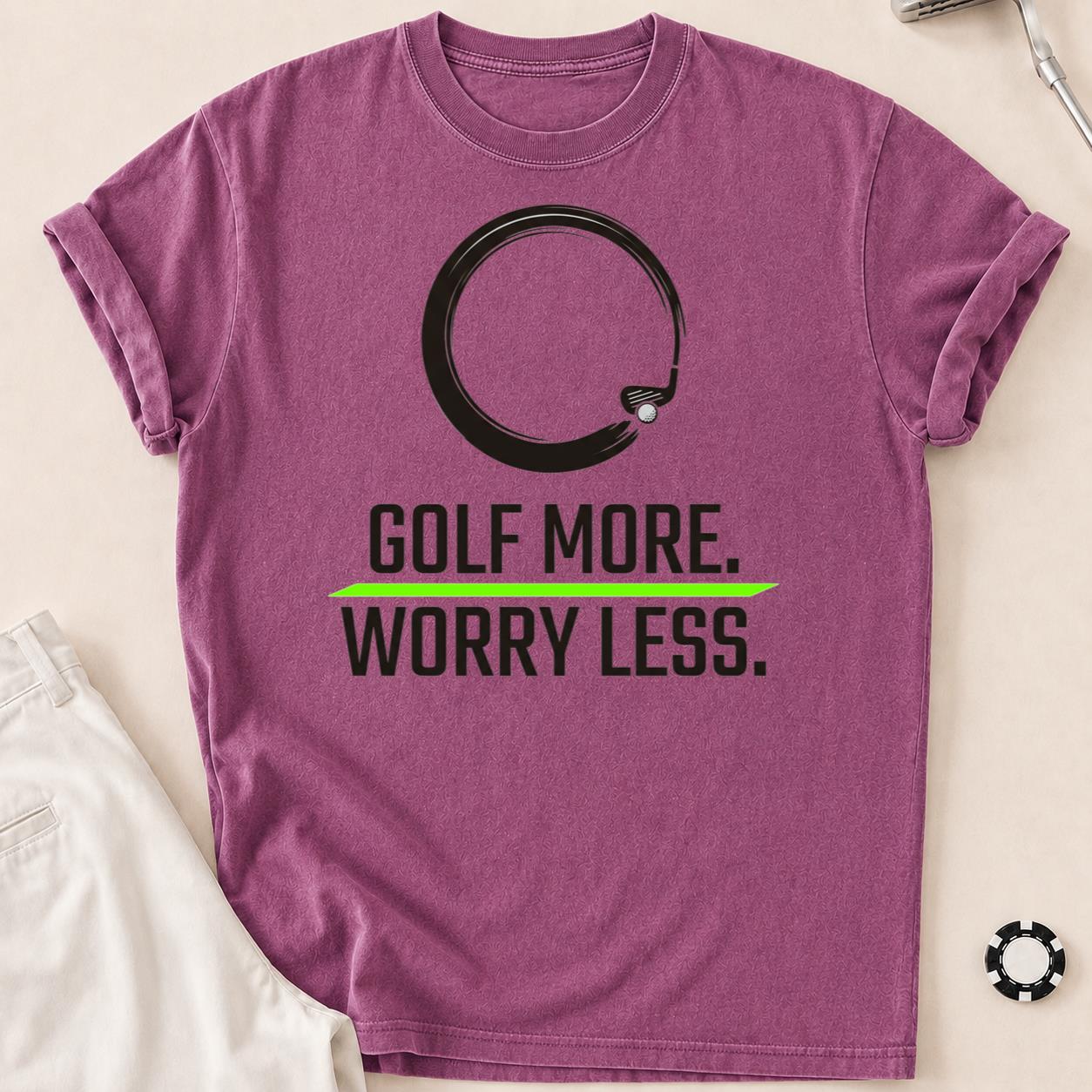 Golf More Worry Less Zen Circle