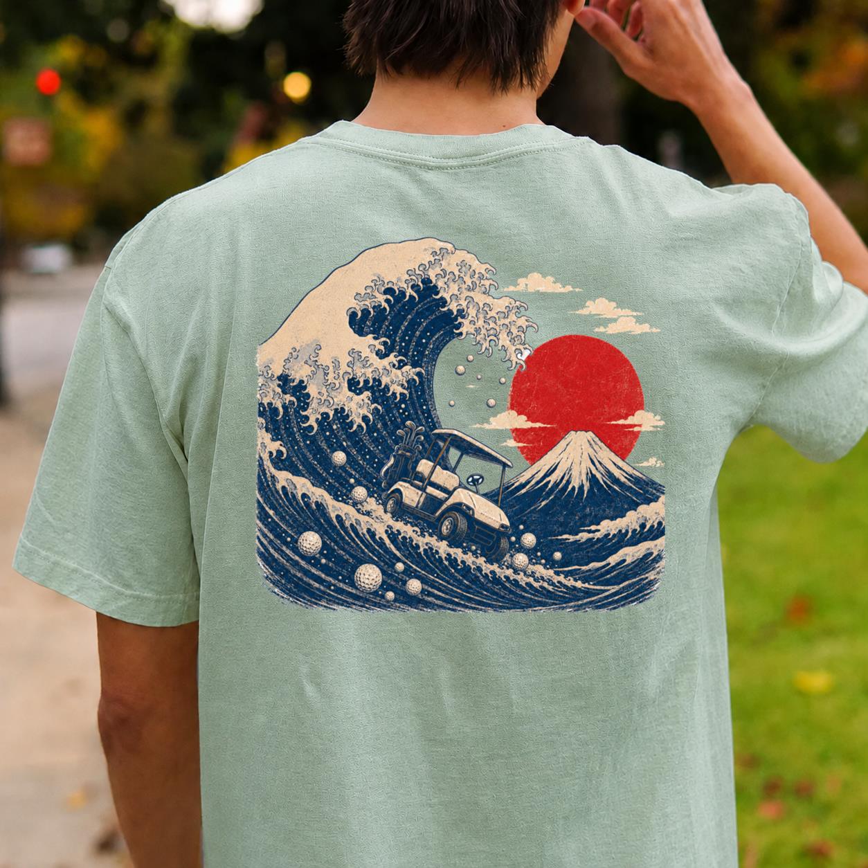 Great Wave Off Kanagawa Golf Cart Tee