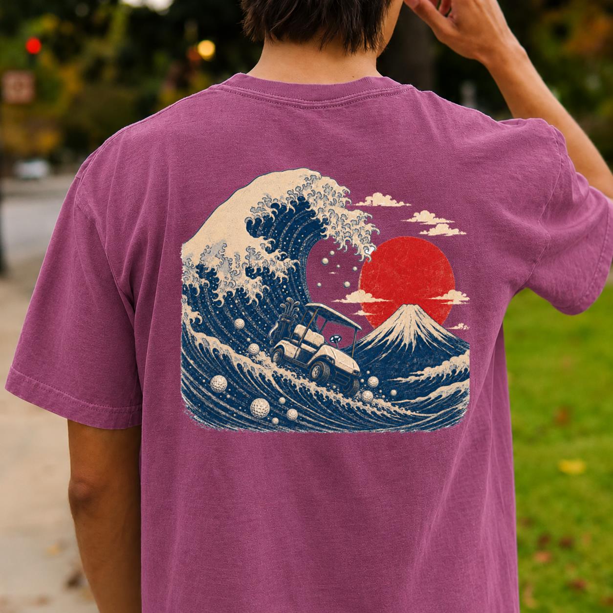 Great Wave Off Kanagawa Golf Cart Tee