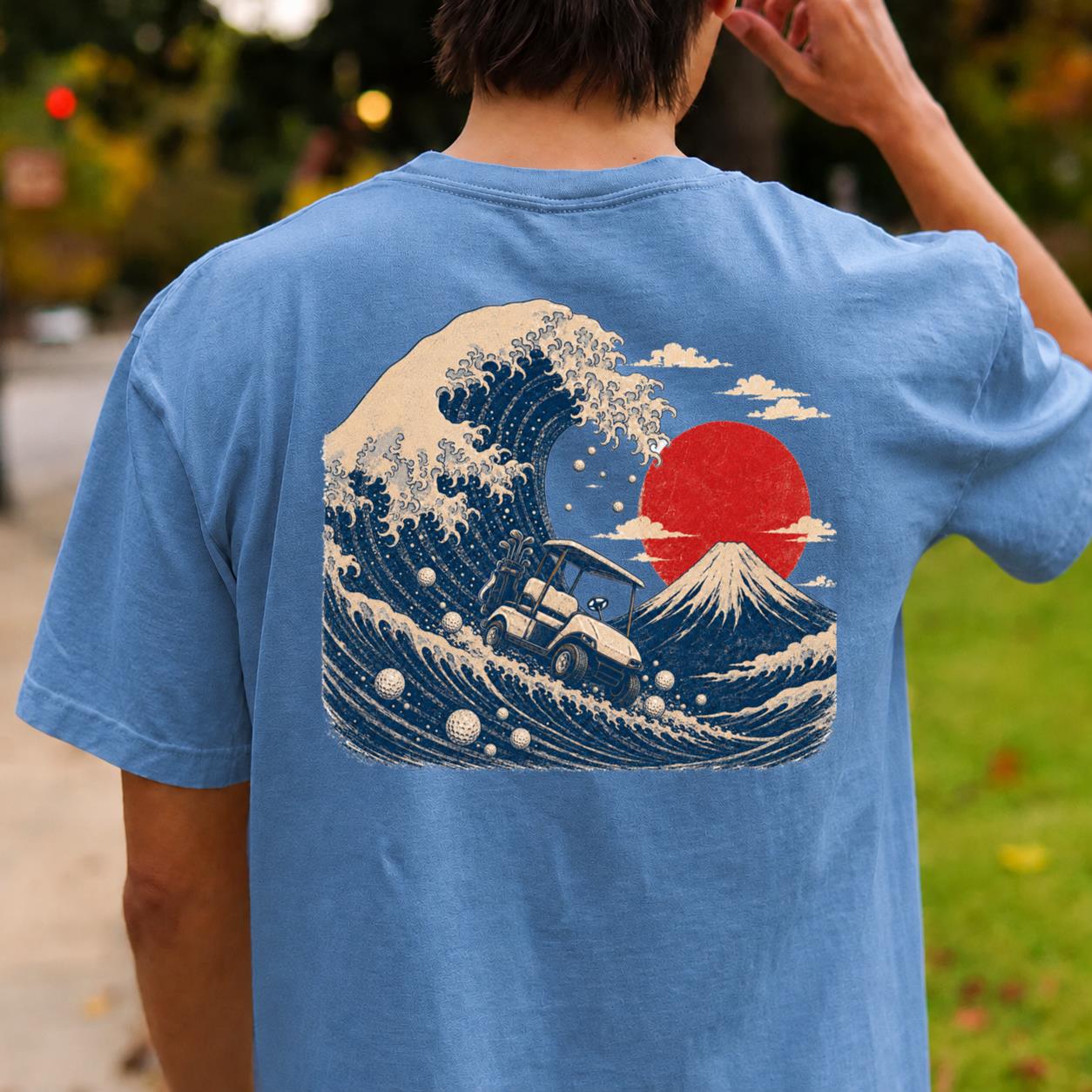 Great Wave Off Kanagawa Golf Cart Tee