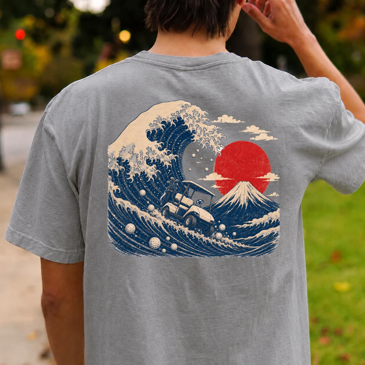 Great Wave Off Kanagawa Golf Cart Tee