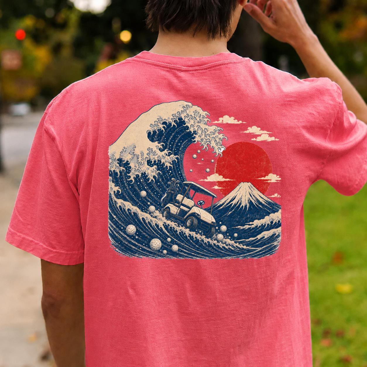 Great Wave Off Kanagawa Golf Cart Tee